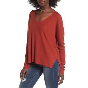 BP. V-Neck Pullover Sweater Red Ochre Size Small